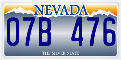 NV license plate 07B476