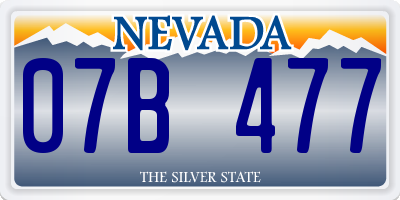 NV license plate 07B477