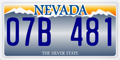 NV license plate 07B481