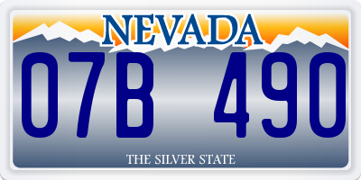 NV license plate 07B490