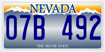 NV license plate 07B492