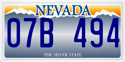 NV license plate 07B494