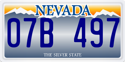 NV license plate 07B497