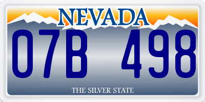 NV license plate 07B498