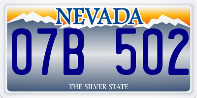NV license plate 07B502