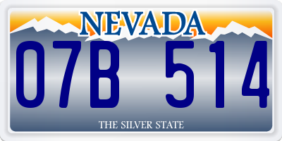 NV license plate 07B514