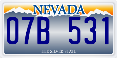 NV license plate 07B531