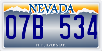 NV license plate 07B534