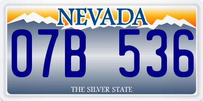 NV license plate 07B536