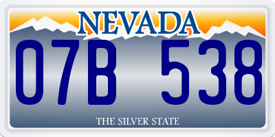 NV license plate 07B538