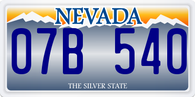 NV license plate 07B540
