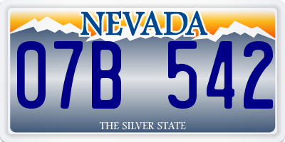 NV license plate 07B542