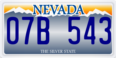 NV license plate 07B543