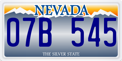 NV license plate 07B545