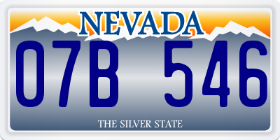 NV license plate 07B546