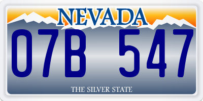 NV license plate 07B547