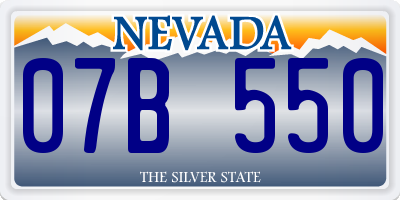 NV license plate 07B550