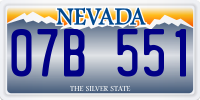 NV license plate 07B551