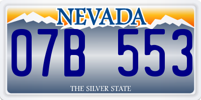 NV license plate 07B553