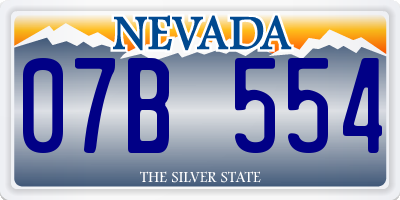 NV license plate 07B554