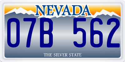 NV license plate 07B562