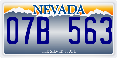 NV license plate 07B563