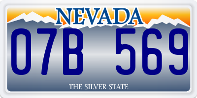 NV license plate 07B569