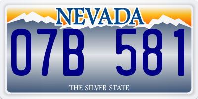 NV license plate 07B581