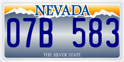 NV license plate 07B583