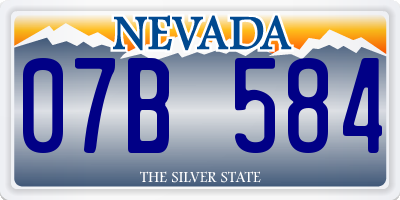 NV license plate 07B584