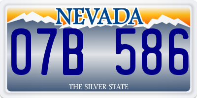 NV license plate 07B586