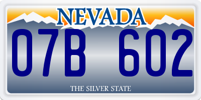 NV license plate 07B602
