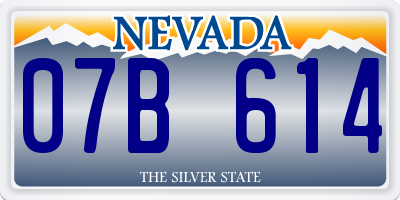 NV license plate 07B614