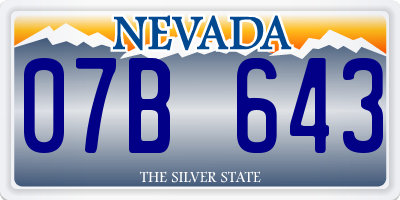 NV license plate 07B643