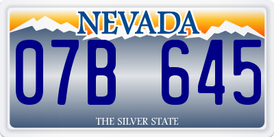 NV license plate 07B645