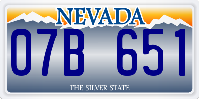 NV license plate 07B651