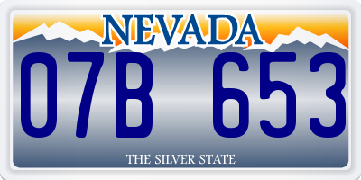 NV license plate 07B653