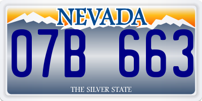 NV license plate 07B663