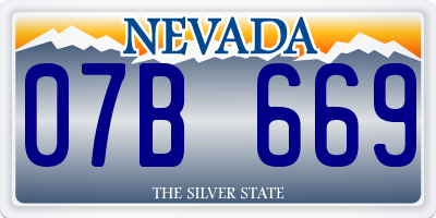 NV license plate 07B669