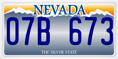 NV license plate 07B673