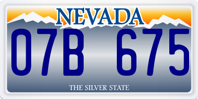 NV license plate 07B675