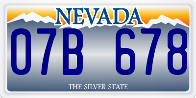 NV license plate 07B678