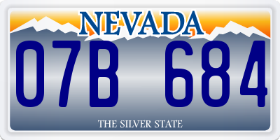 NV license plate 07B684