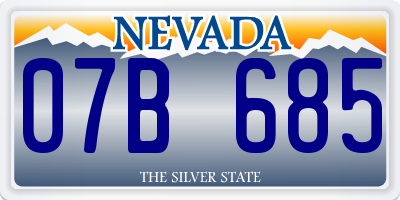 NV license plate 07B685