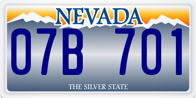 NV license plate 07B701