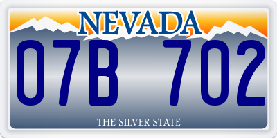 NV license plate 07B702