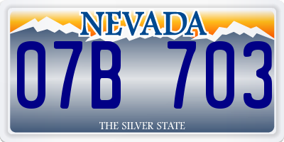 NV license plate 07B703