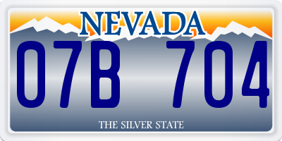 NV license plate 07B704