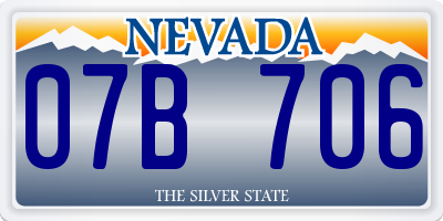 NV license plate 07B706