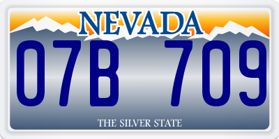 NV license plate 07B709